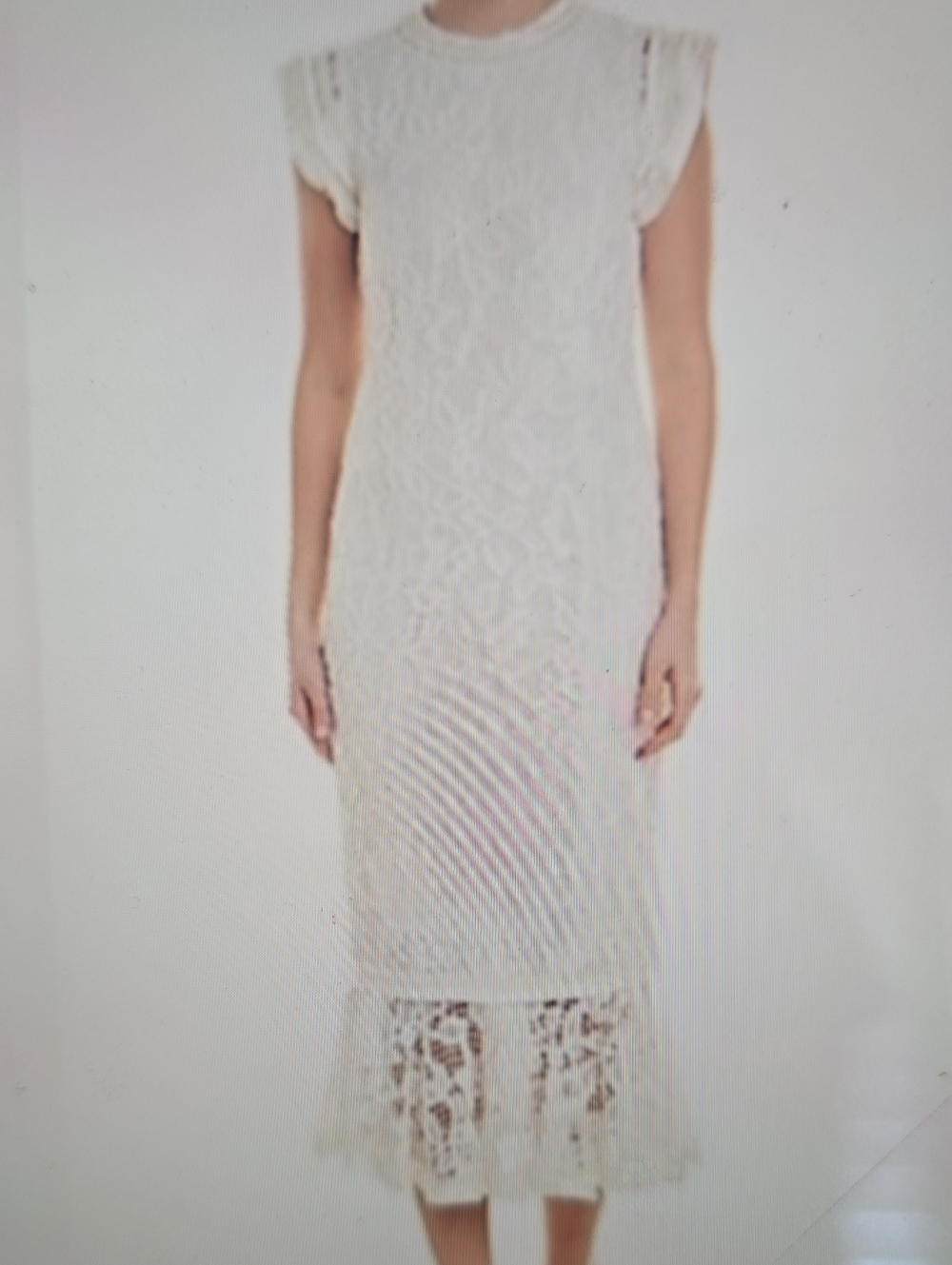 ALEXIS Kleo Ivory Lace Midi Dress with Sheer Hem S